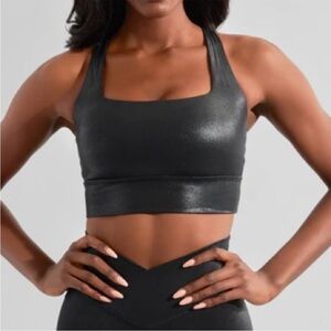 BuffBunny Collection Revolution Sports Bra V2- Black Dragon Shimmery Sz Medium